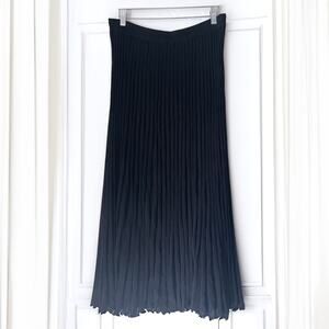 ZIMMERMANN Pleated Knit Midi Skirt in Black Size 3/ US10